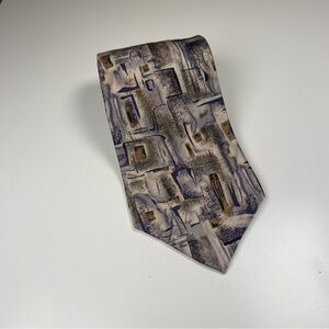 Jerry Garcia Cocktail Collection‎ 100% Silk Tie Cream Gray Brown